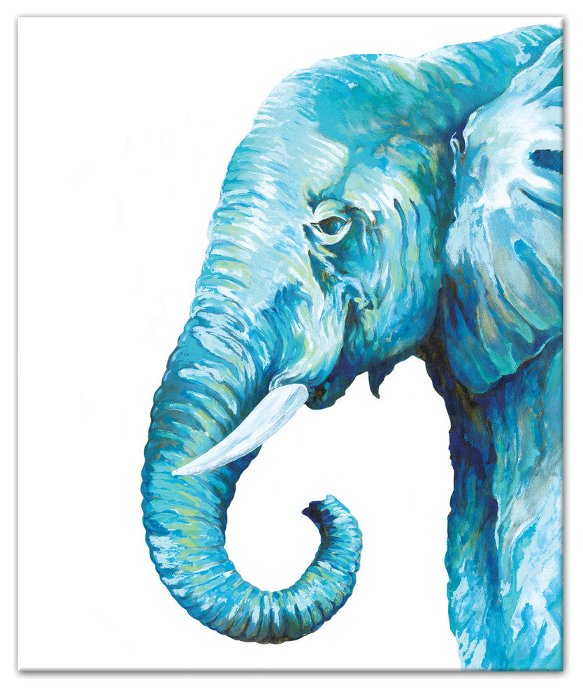 Blue Elephant 20x24 Canvas Wall Art