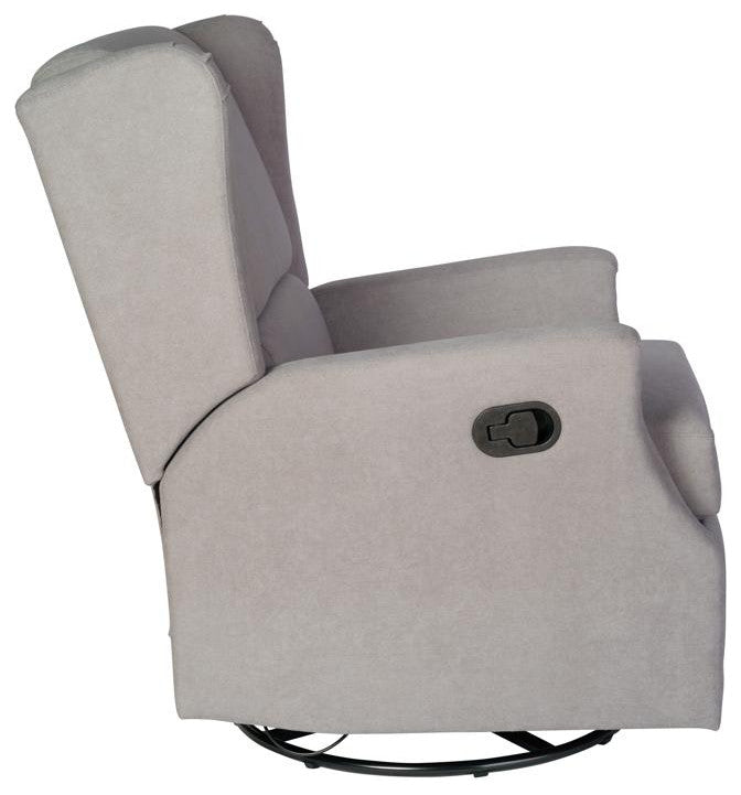 Omma Swivel Wingback Recliner Glider Rocker Recliner, Light Gray