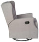Omma Swivel Wingback Recliner Glider Rocker Recliner, Light Gray