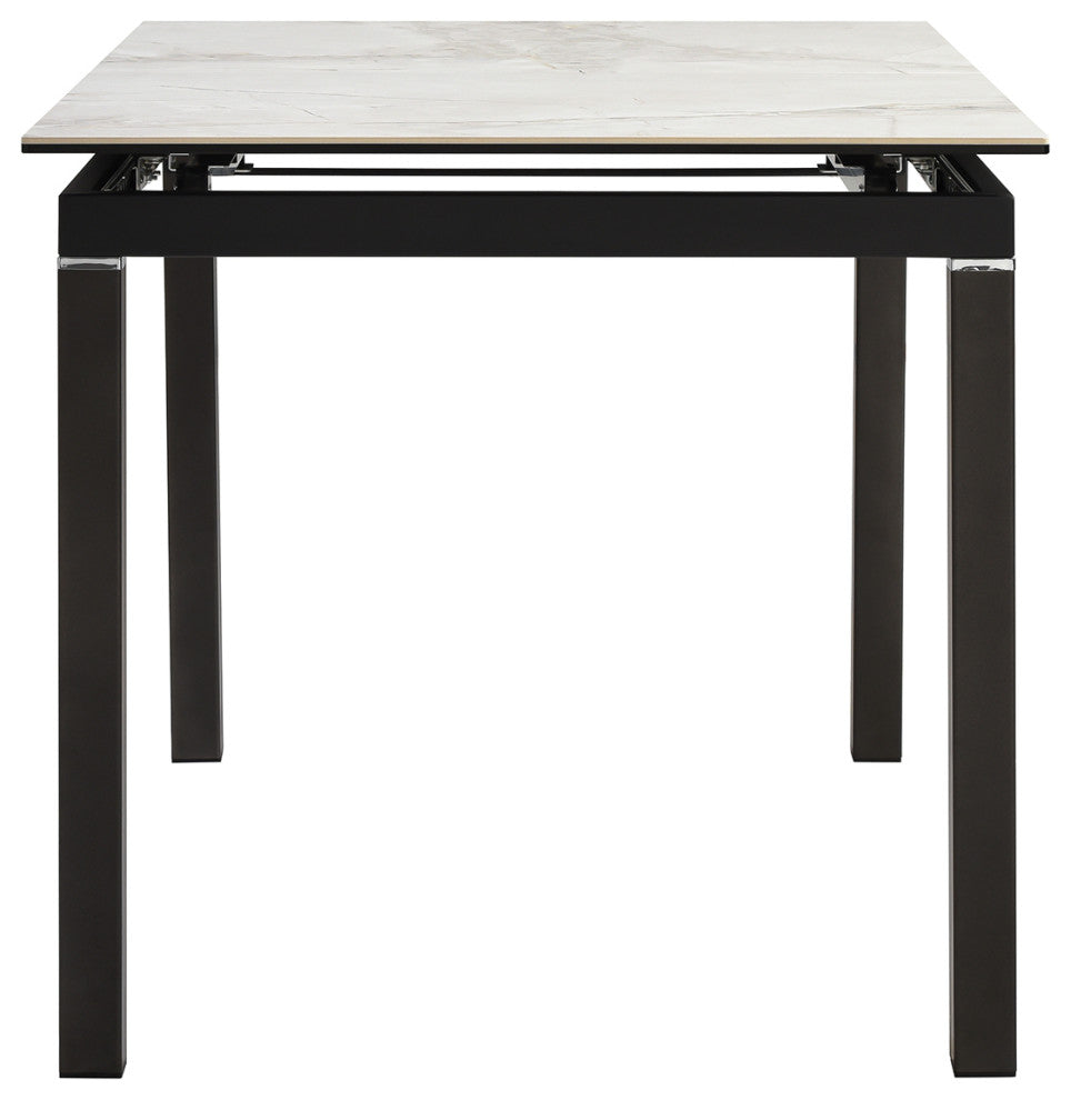 Giana Extendable Dining Table, Stone and Metal