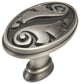 Cosmas 4297AS Floral Cabinet Oval Oblong Knob, Set of 5, Antique Silver