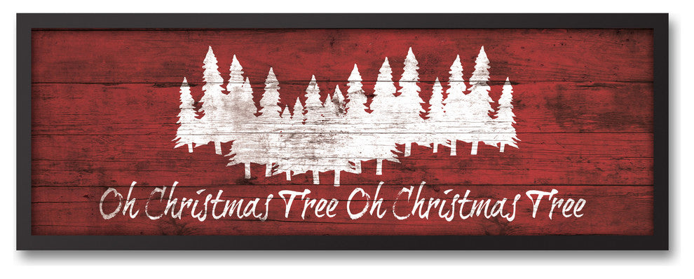 Oh Christmas Tree 12x36 Black Framed Canvas