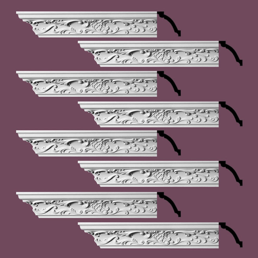 Ornate Cornice White Urethane  94" L  |