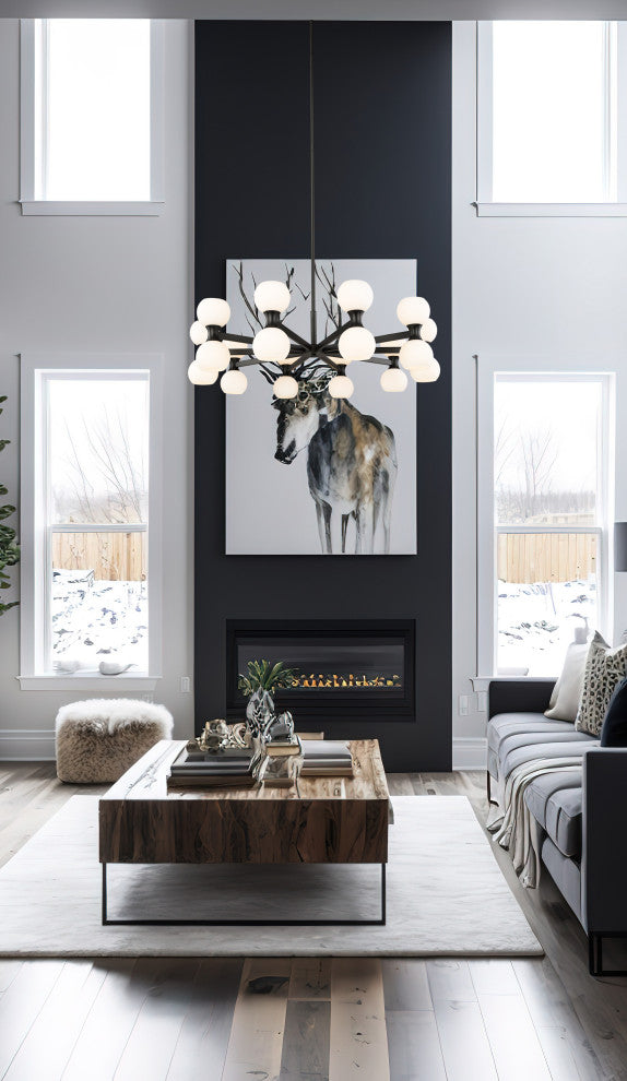 Z-LITE 20-Light Chandelier, Matte Black