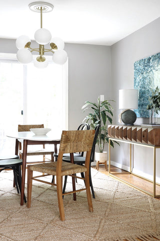 Estee 6-Light Chandelier, Opal Etched Glass, Finish: Aged Brass