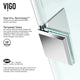 VIGO Piedmont Frameless Hinged Neo-Angle Shower Enclosure, Chrome, 38" D X 38" W, Low Base