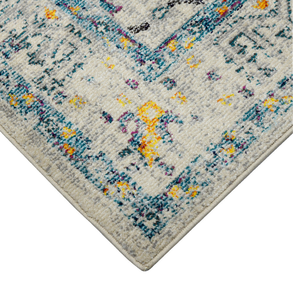 Montana Dyanne Runner, Ivory, 2'7" x 8', Bordered