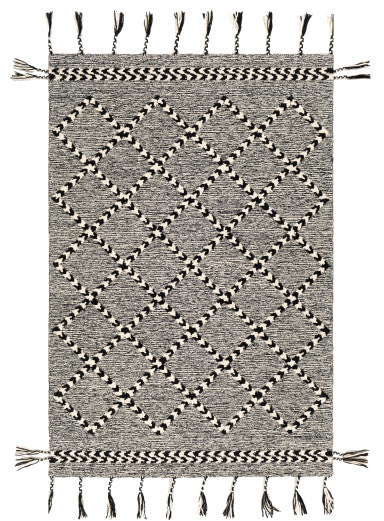 Surya Zanafi Tassels ZTS-2303 8'x10' Rug, Black/Cream