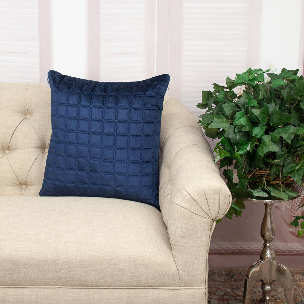 Parkland Collection Marrisa Blue/Navy Throw Pillow