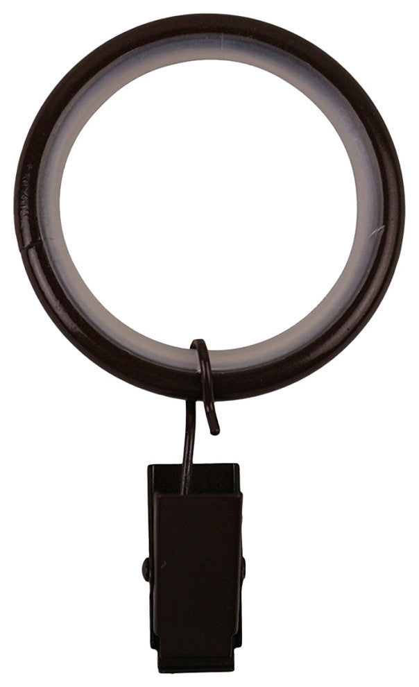 Curtain Rings With Clips, 1.5", Bronze, Set of 16