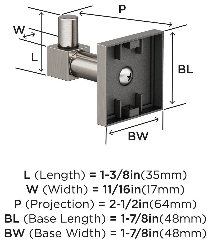 Appoint Traditional Single Robe Hook, Brushed Nickel