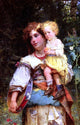 Cesare-Auguste Detti Gypsy Woman and Child, Gallery Wrapped Canvas, 18"x27"