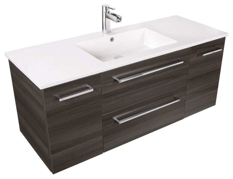 Silhouette Zambukka Wall-Mounted Vanity, 48"