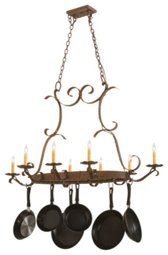 54"L Laramie 8 Light Pot Rack