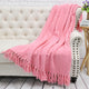 Tweed Knitted Throw Blanket, Strawberry Ice, 50"x60"