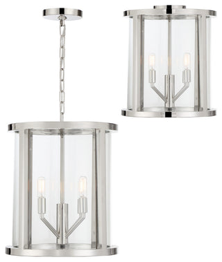 Libby Langdon for Crystorama Devon 4 Light Polished Nickel Lantern
