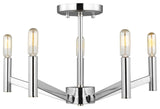 Vector 5-Light Semi-Flush Mount, Chrome