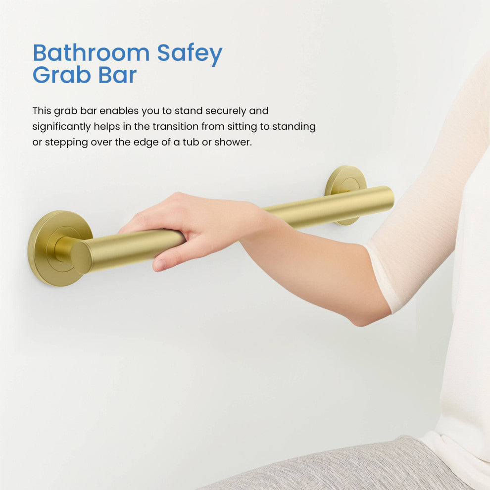 36" Stainless Steel Bathroom Safety Grab Bar, Brushed Gold