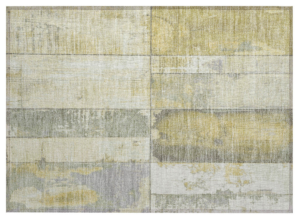 Machine Washable Indoor/Outdoor Chantille ACN1877 Gold 1'8" x 2'6" Rug
