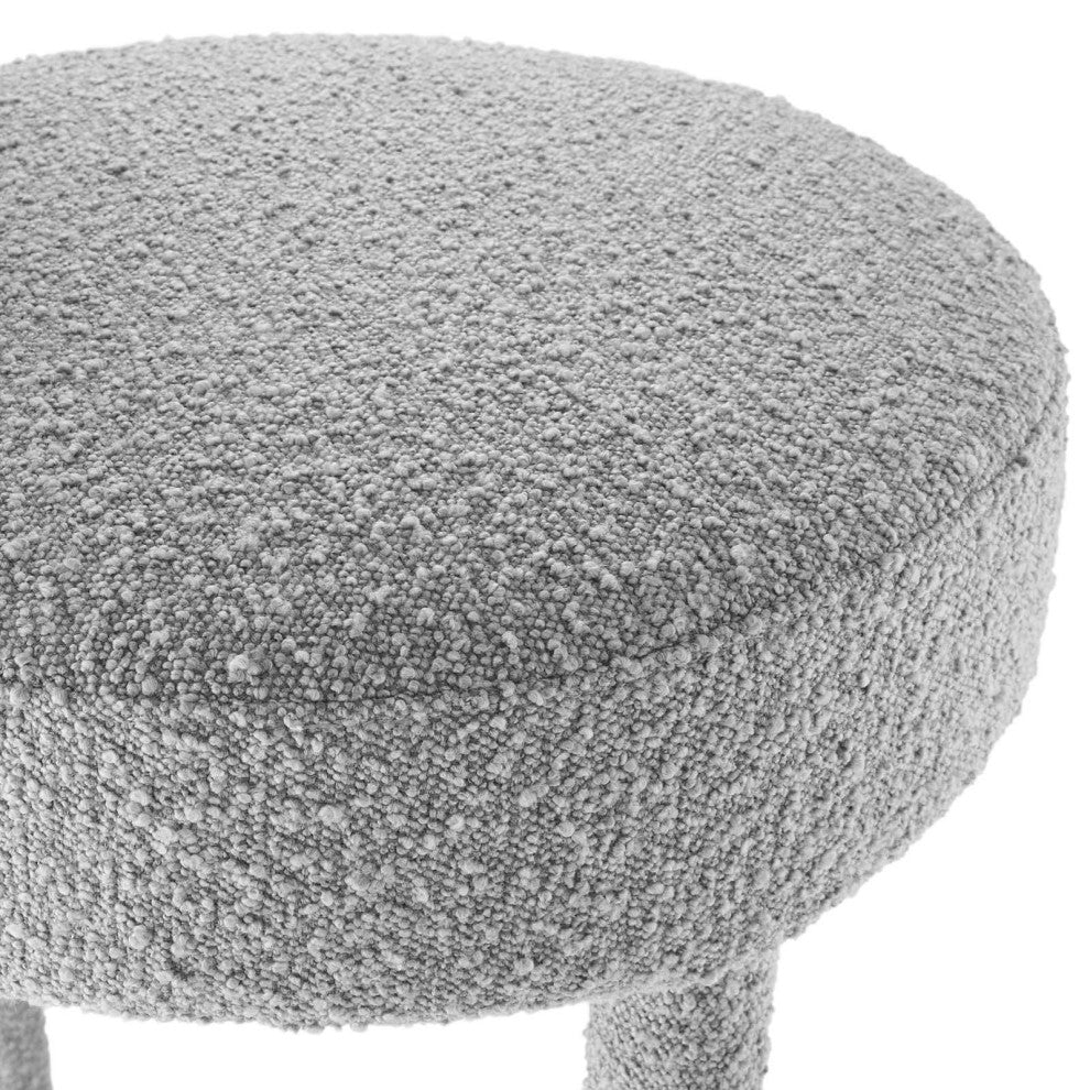 Toulouse Boucle Fabric Bar Stool - Light Gray Silver
