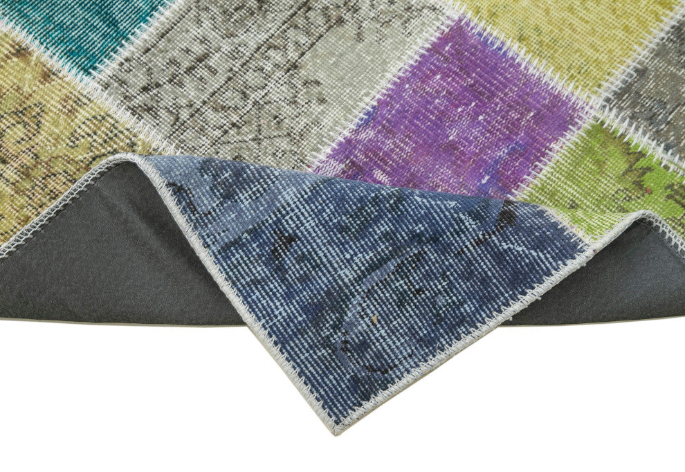 Rug N Carpet - Hand-Knotted Turkish 3' 0" x 9' 10" Vintage Patchwork Runner Rug