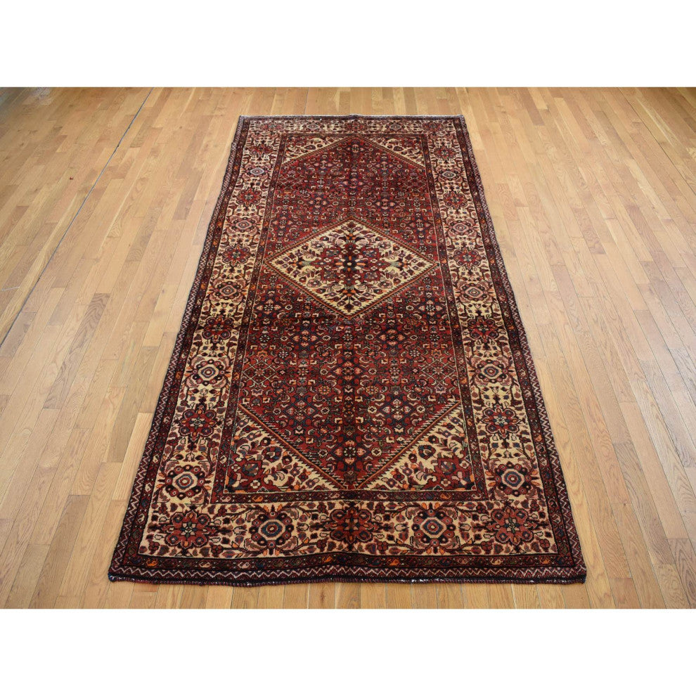 Red New Persian Bakhtiari Pure Wool Hand Knotted Runner Rug 5'3" x 11'