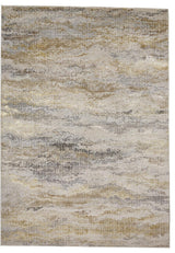 Weave & Wander Tripoli Lux Modern Rug, Gold/Gray, 6'7"x9'6"