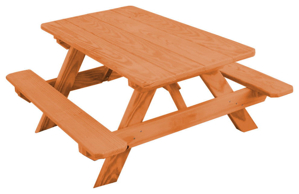 Pine Kid's Picnic Table, Cedar Stain