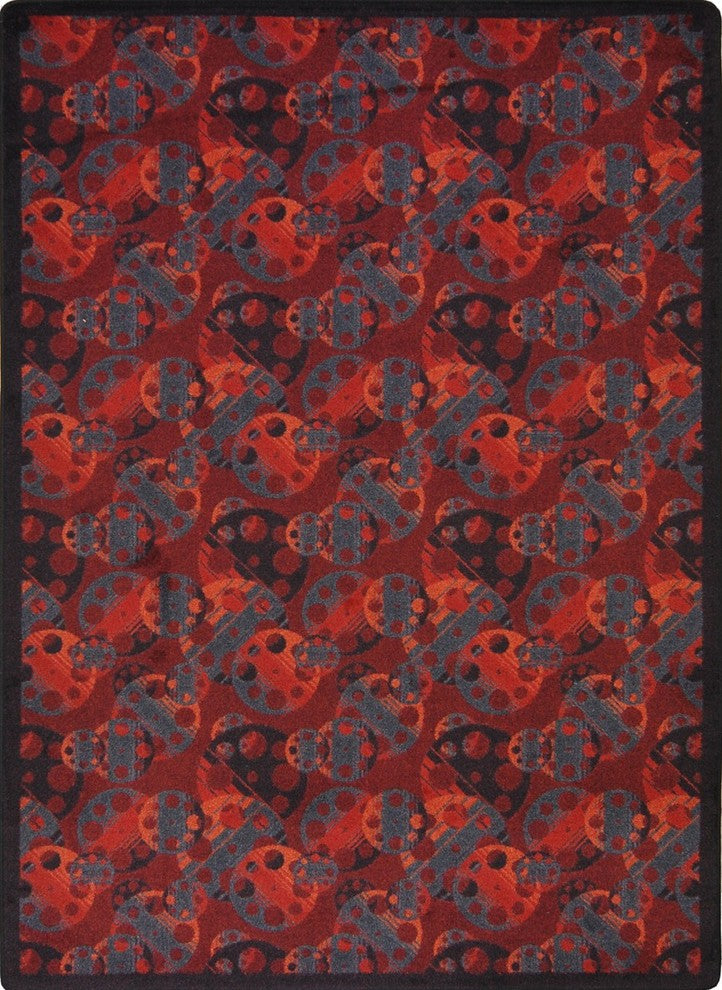 Any Day Matinee Rug, Reeling, Burgundy, 5'4"x7'8"