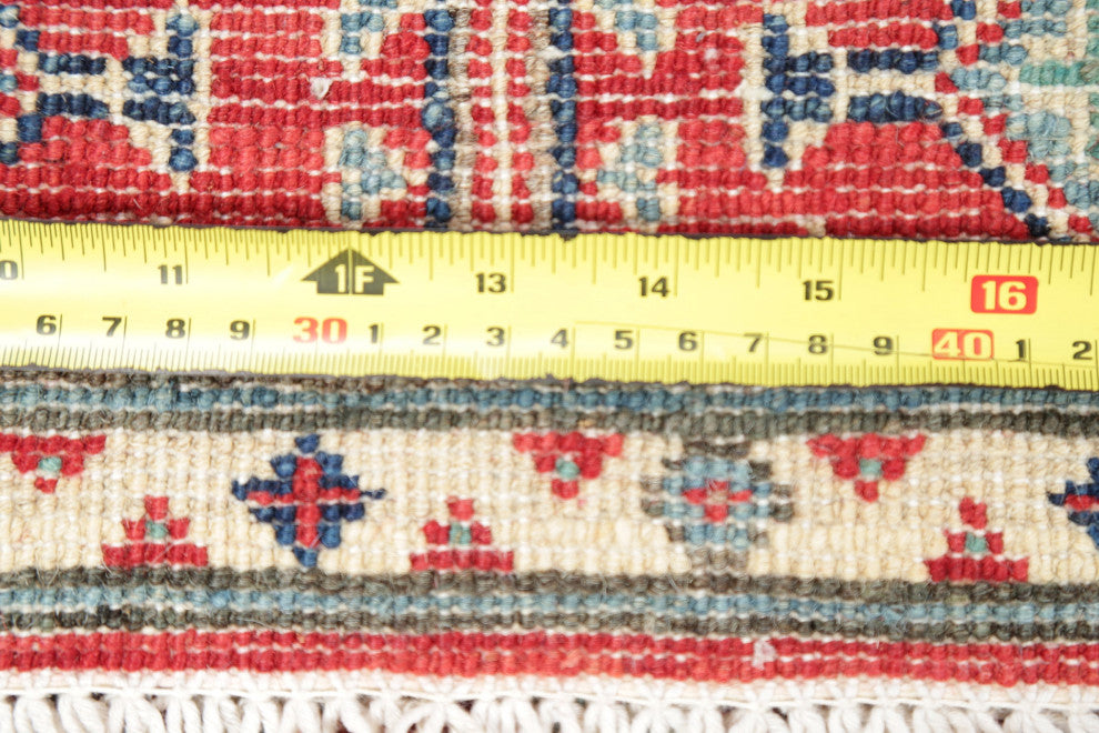 Kazak Oriental Traditional Area Rug Hand Made Pakistani, Blue, 5'0"x3'2