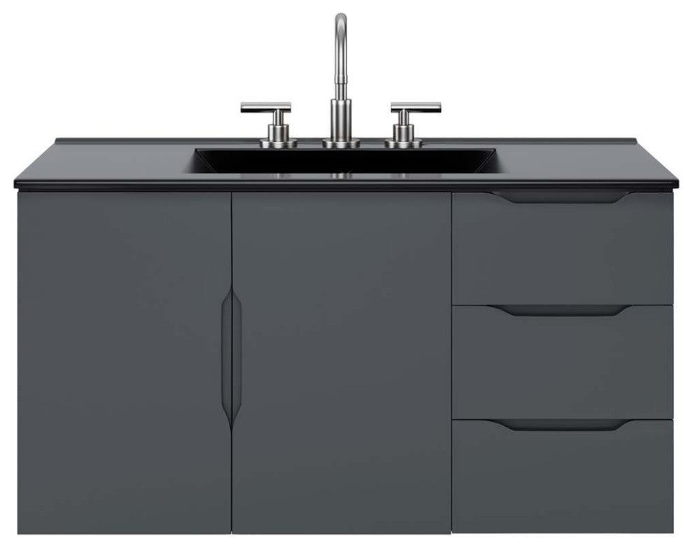 Vitality 36" Bathroom Vanity, Gray Black