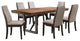 Pemberly Row 7-piece Wood Dining Room Set Natural Walnut and Gray