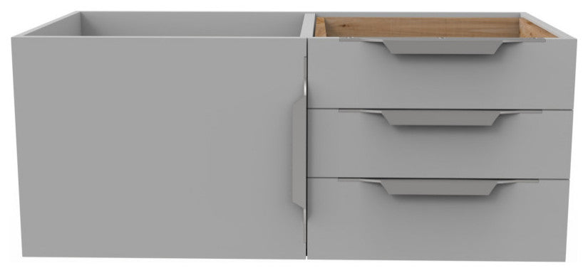 CastelloUSA Alpine 36" Wall Mounted Vanity, Base Only, Gray, Brushed Nickel