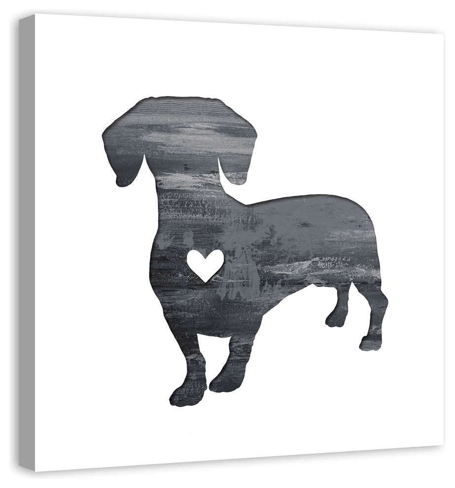 Designs Direct Creative Group Ink Silhouette Dachshund 36x36 Canvas Wall Art