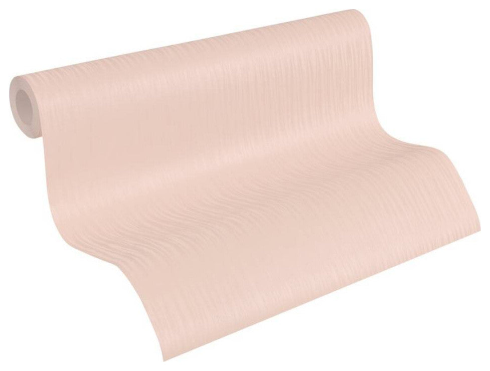 Plain Textured Wallpaper Featuring Solid Color, Pink Metallic, 1 Roll