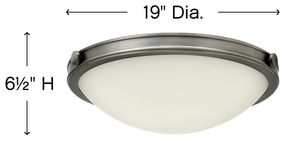 Hinkley Maxwell Medium Flush Mount, Antique Nickel