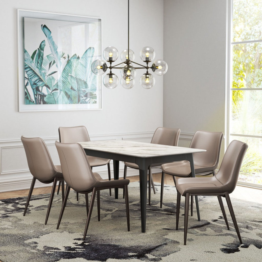 Stich Gray Faux Leather Side or Dining Chairs Set of 2 Chairs