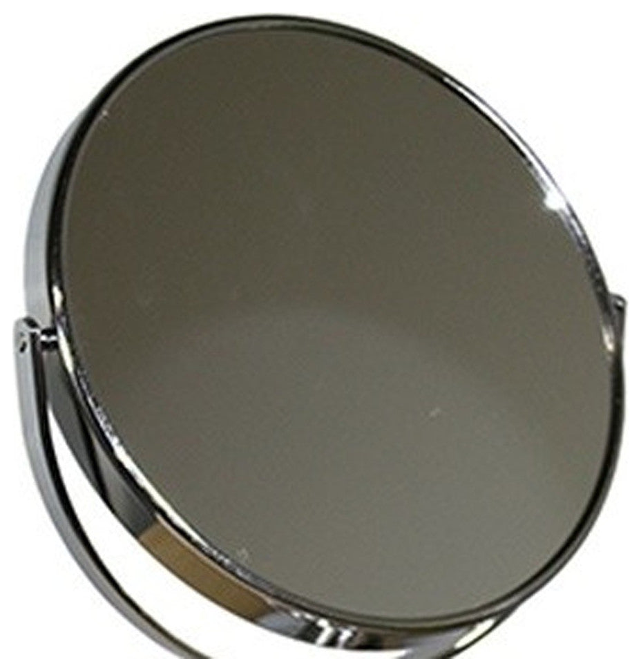 Vintage Pedestal Chrome 5X Magnification Vanity Mirror