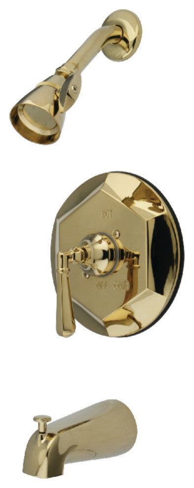 Kingston Brass Tub and Shower Faucet, Polished Brass