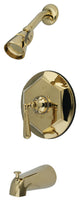 Kingston Brass Tub and Shower Faucet, Polished Brass