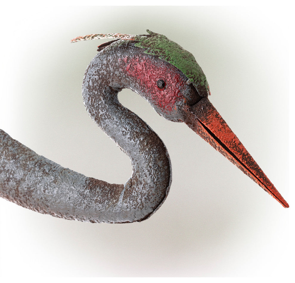 Alpine Crane Stake Statue, 31" Tall