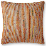 Recycled Sari Silk With Texture Throw Pillow, Rust / Multi, 22"x22", Polyester/P