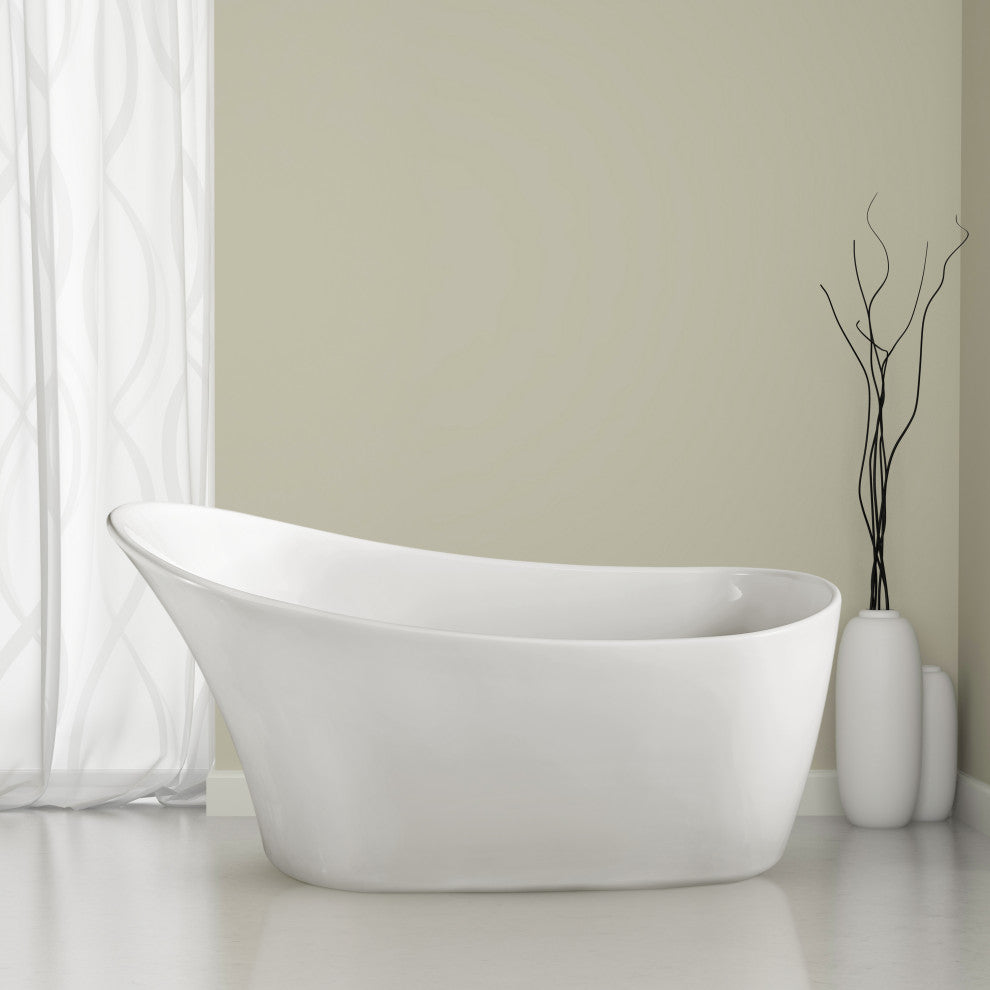 59" Streamline N820-IN-BBR Bathtub and Tray With Drain, Brushed Brass