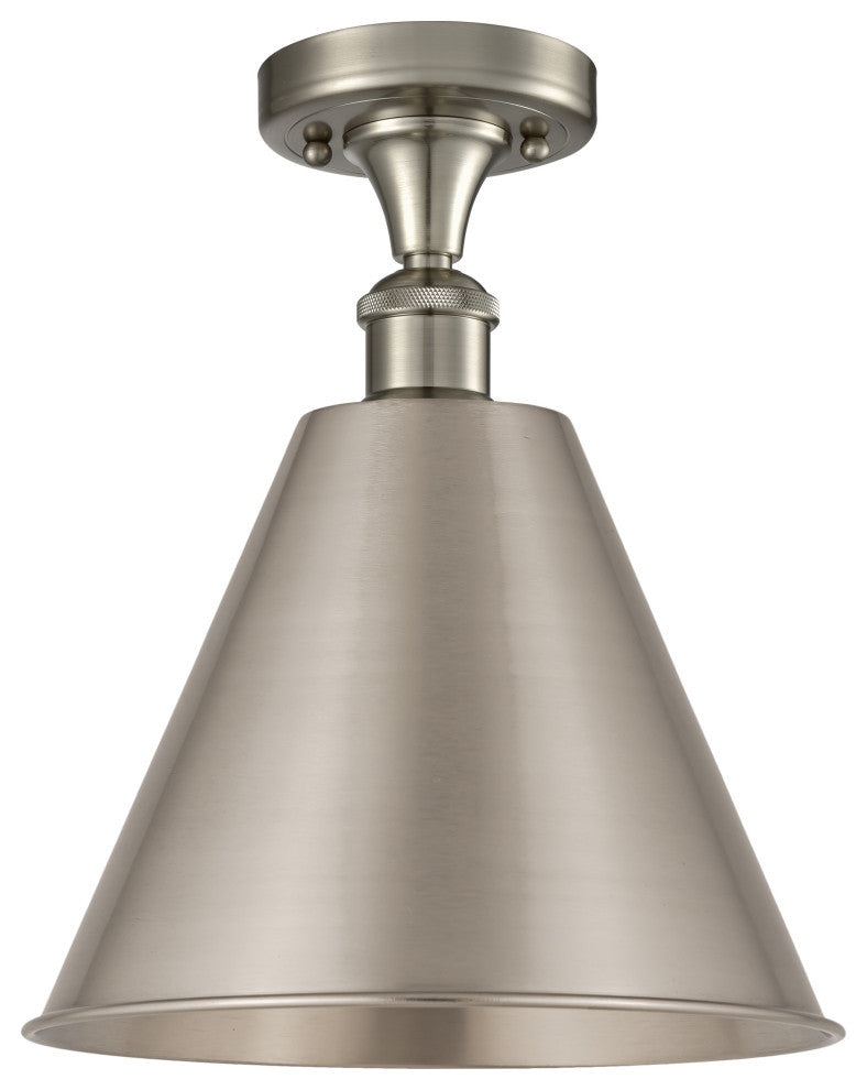 Innovations Lighting 516-1C-SN-MBC-12-SN-LED 1 Light 12" Semi-Flush Mount