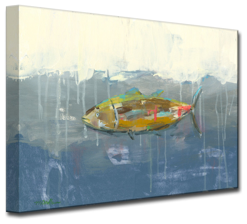 Tuna in Water' Canvas by Leslie Owens, 20"x16"