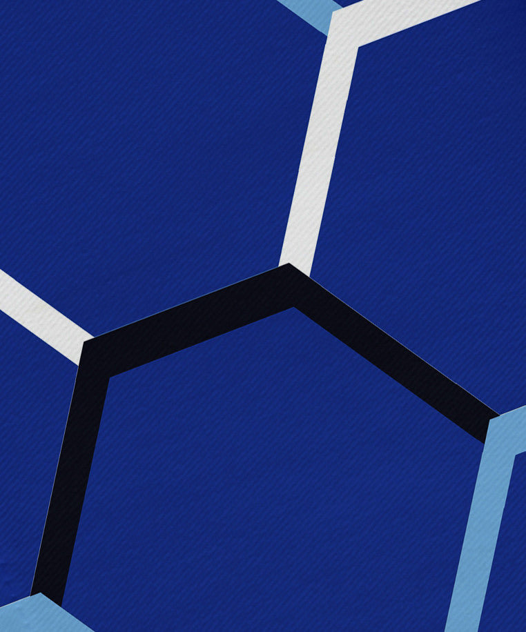 22"x22" Cool Shades, Geometric Print Napkin, Blue, Set of 4
