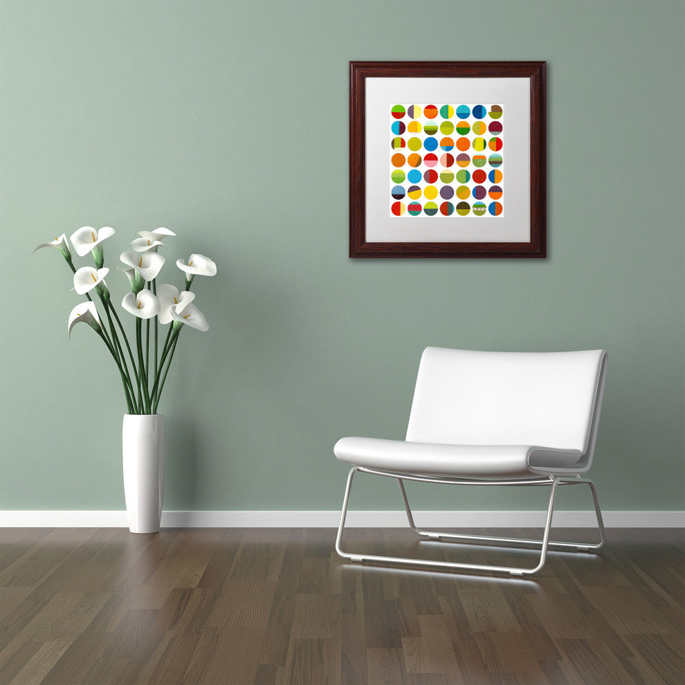 Michelle Calkins 'Forty Nine Circles' Matted Framed Art, 11x11
