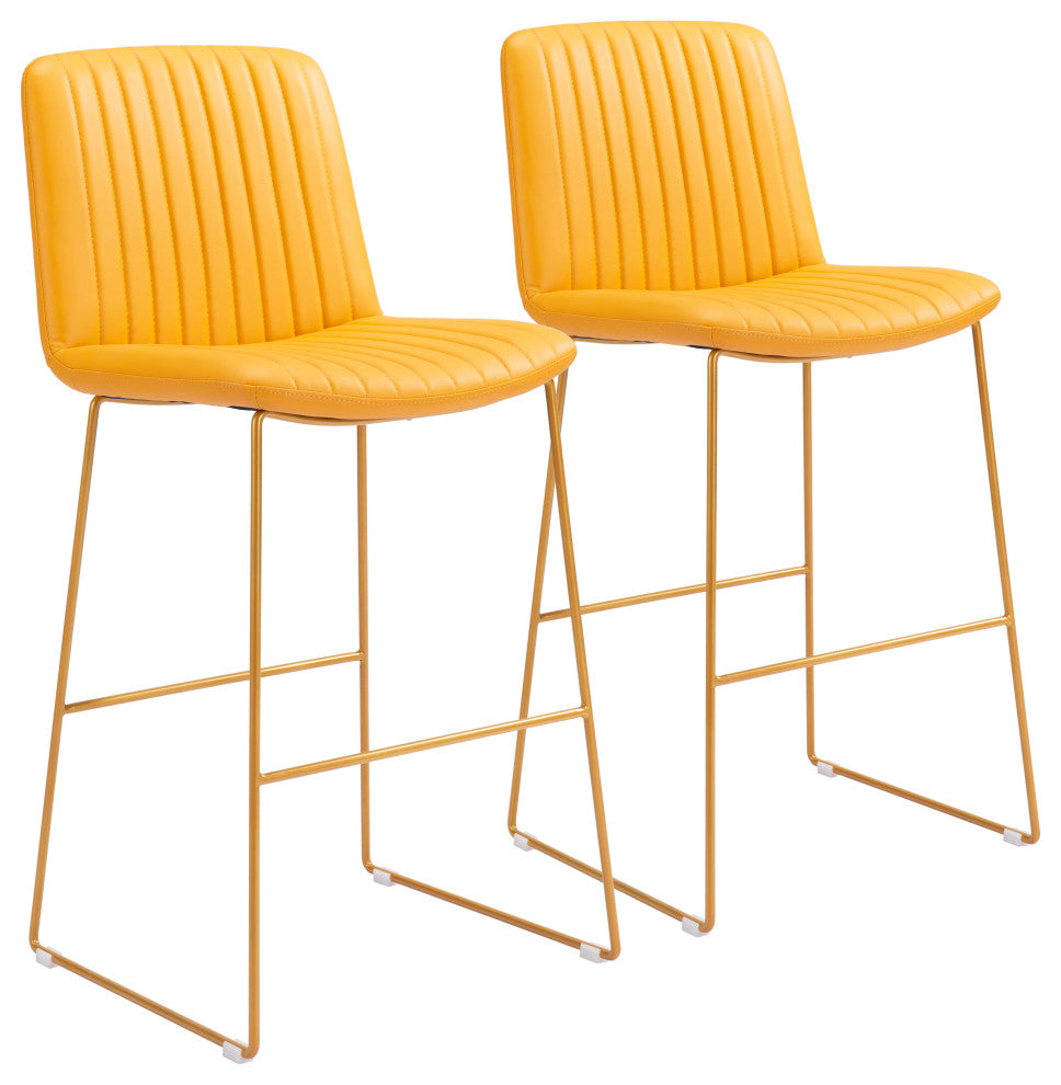Mode Bar Chair, Set of 2 Yellow