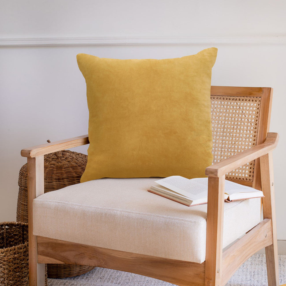 Stacy Garcia Ochre Velvet Handmade Throw Pillow