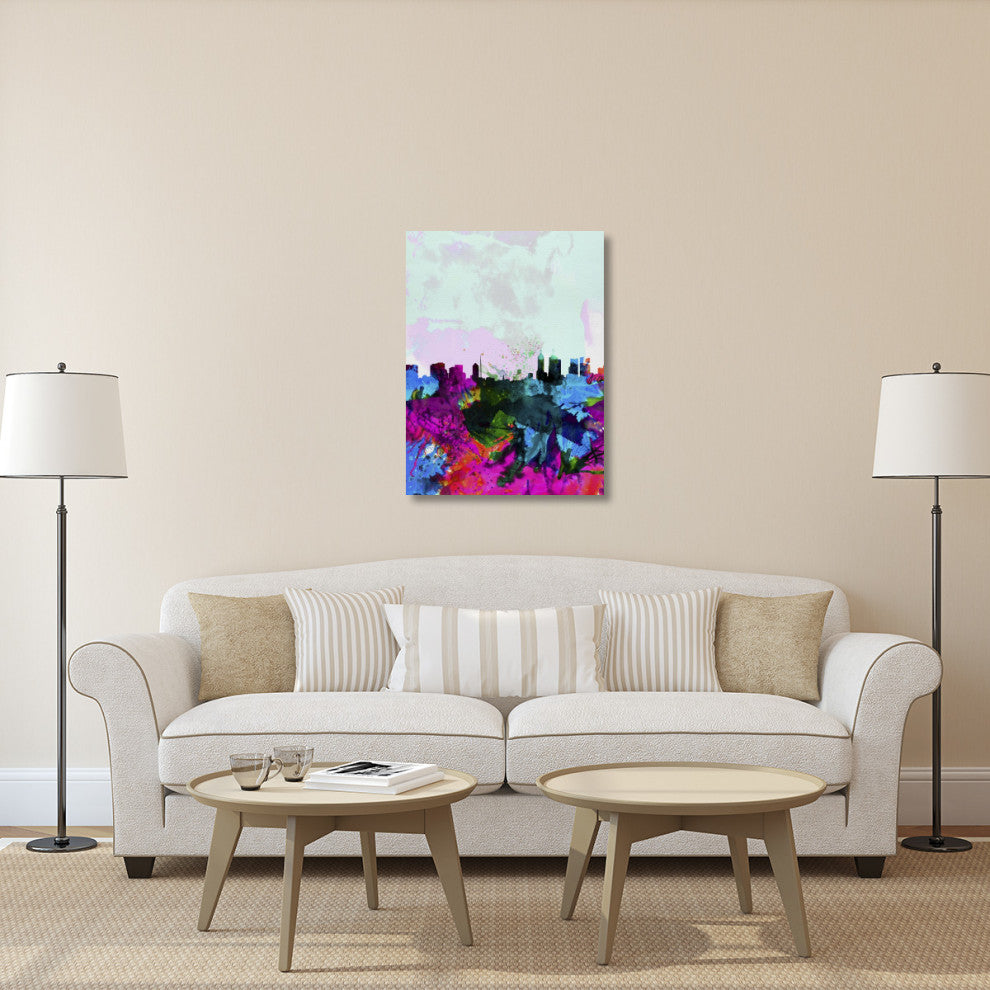 "Melbourne Watercolor Skyline" Fine Art Print